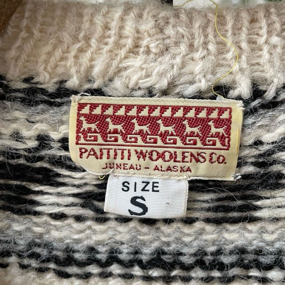 Vintage Paititi Woolens Co Juneau Alaska Geometric Cardigan S - Picture 7 of 7